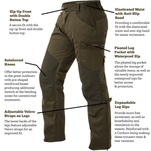 Huntflex Waterproof Trousers - Brown Olive